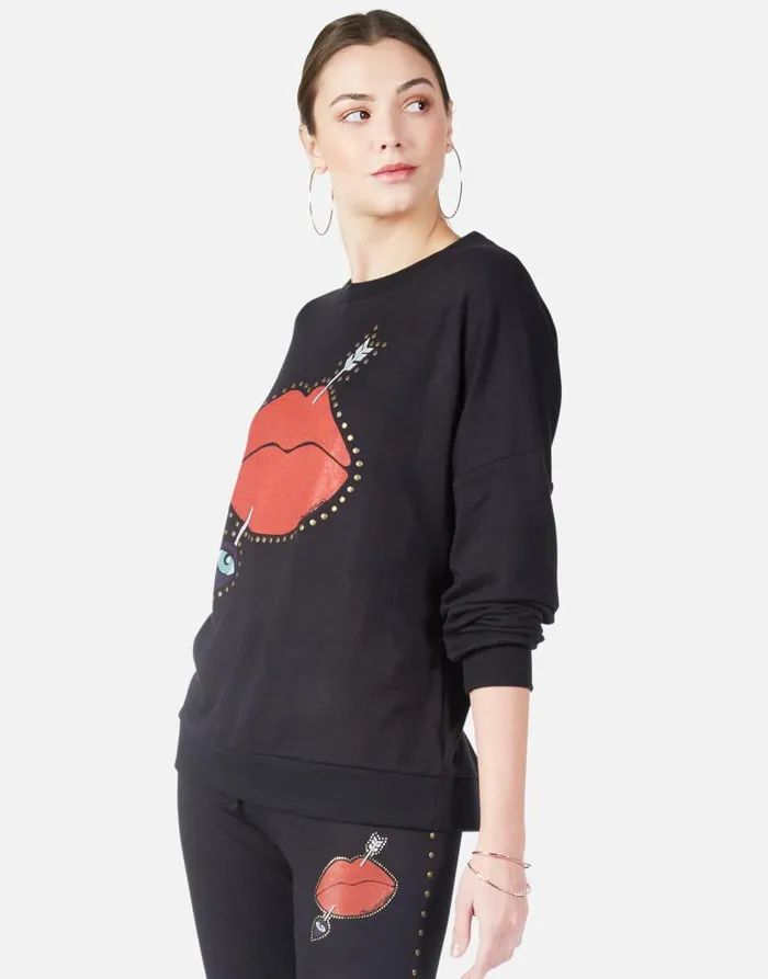 Sierra Arrow Lip Black Women Lauren Moshi Long Sleeve