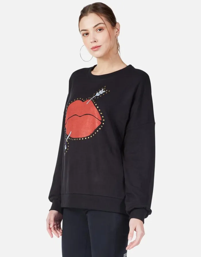 Sierra Arrow Lip Black Women Lauren Moshi Long Sleeve