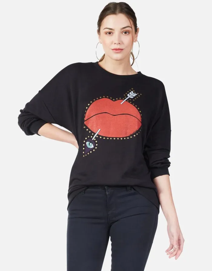 Sierra Arrow Lip Black Women Lauren Moshi Long Sleeve