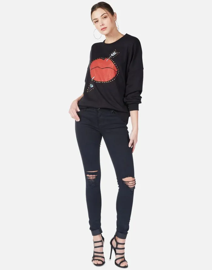 Sierra Arrow Lip Black Women Lauren Moshi Long Sleeve