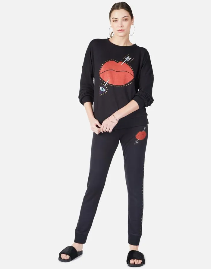 Sierra Arrow Lip Black Women Lauren Moshi Long Sleeve