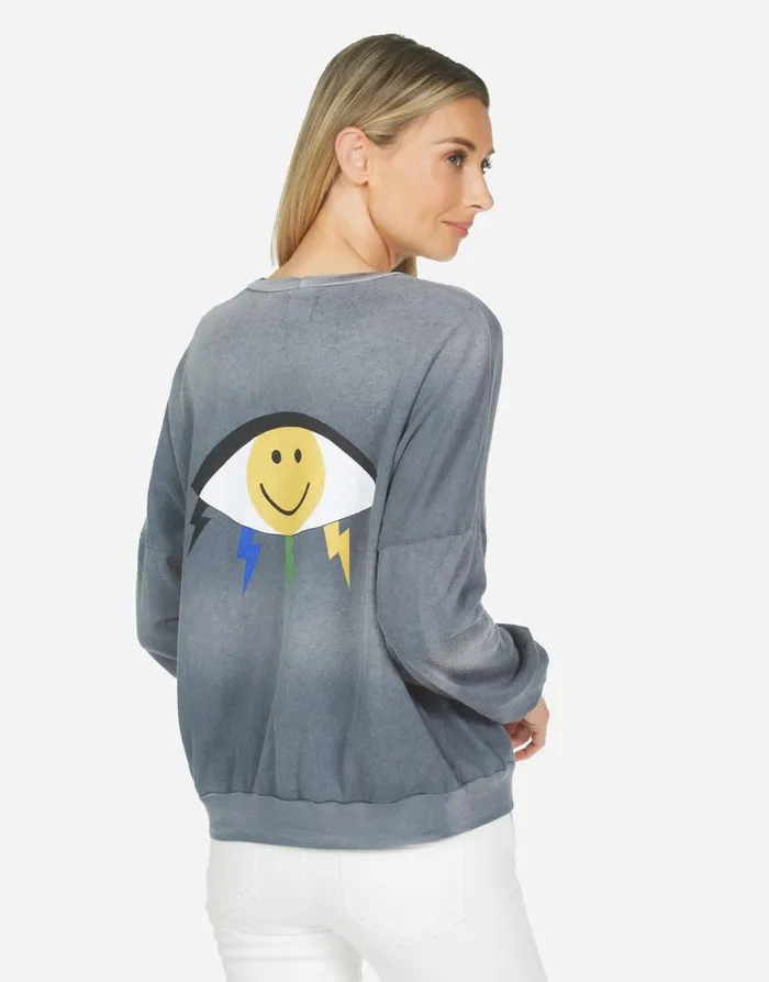 Sierra Color Punk Happy Eye Faded Graphite Women Lauren Moshi Long Sleeve