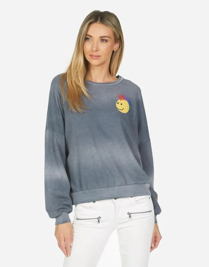 Sierra Color Punk Happy Eye Faded Graphite Women Lauren Moshi Long Sleeve