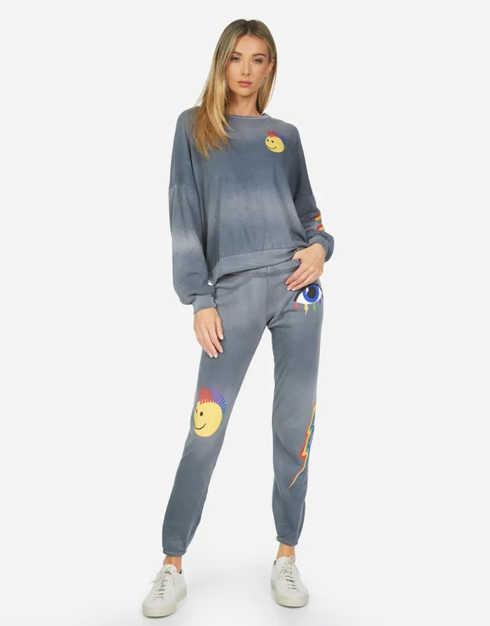 Sierra Color Punk Happy Eye Faded Graphite Women Lauren Moshi Long Sleeve