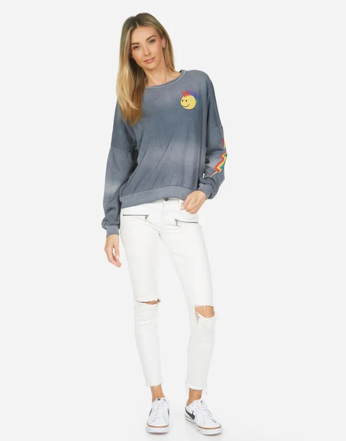 Sierra Color Punk Happy Eye Faded Graphite Women Lauren Moshi Long Sleeve