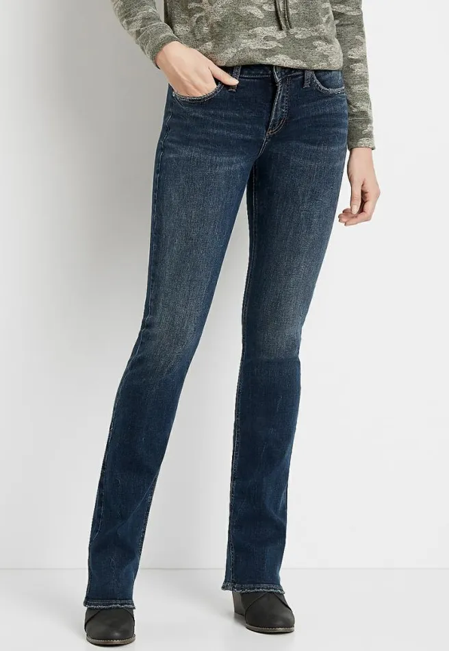 Silver Jeans Co Avery High Rise Dark Wash Slim Boot Jean Women Maurices Jeans