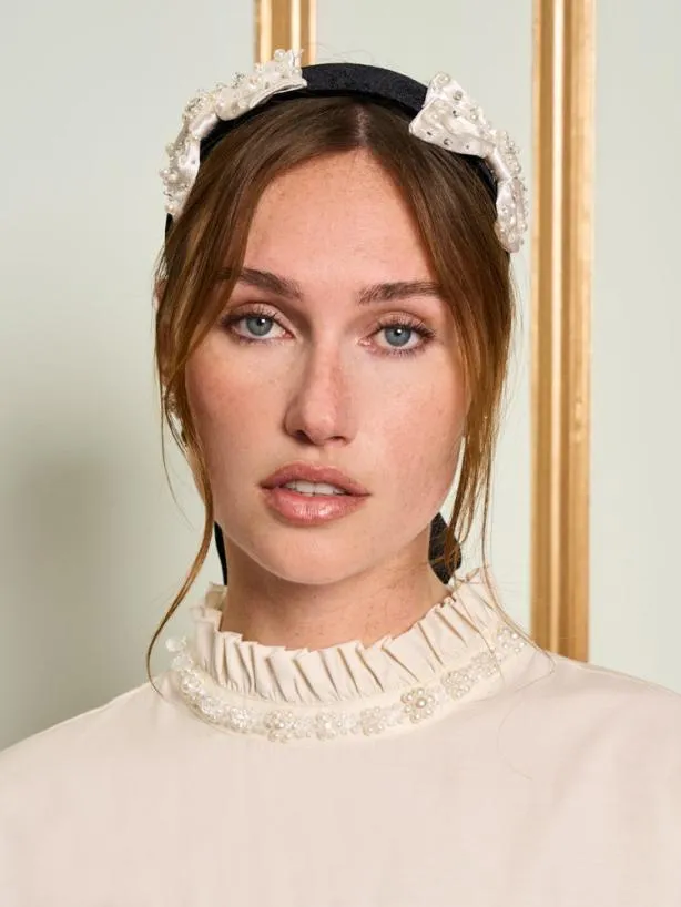 Sister Jane Accessories Womenswear DREAM Esme Bow Headband Ink Black