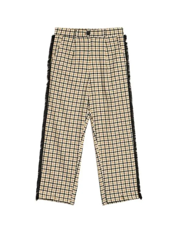 Sister Jane Bottoms Womenswear Arthur Check Notch Trousers Brown Black
