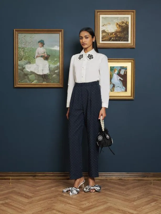 Sister Jane Bottoms Womenswear Starry Night Trousers Midnight Blue
