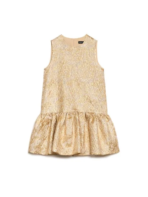 Sister Jane Dresses Womenswear Cassandra Jacquard Mini Dress Yellow Gold