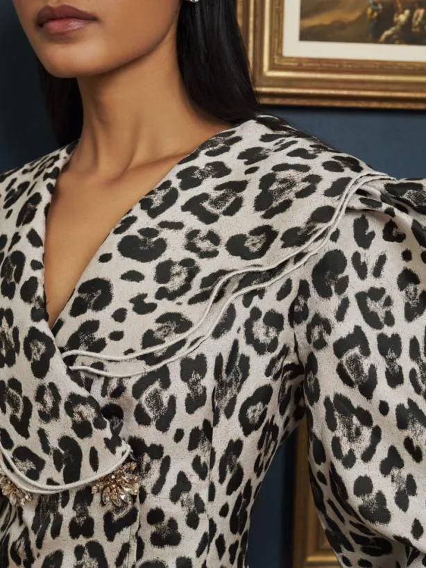 Sister Jane Dresses Womenswear Dali Leopard Mini Dress Gold Leo