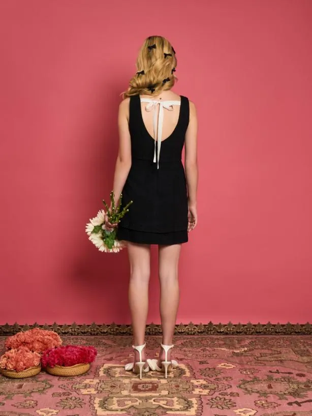Sister Jane Dresses Womenswear DREAM Serene Rose Mini Dress Ink Black