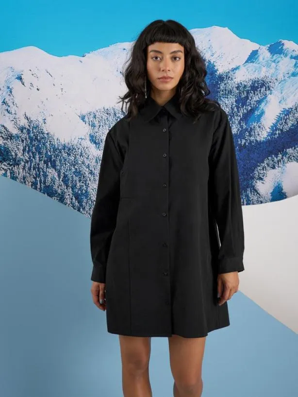 Sister Jane Dresses Womenswear Ghospell Bianca Pocket Shirt Dress Coal Black