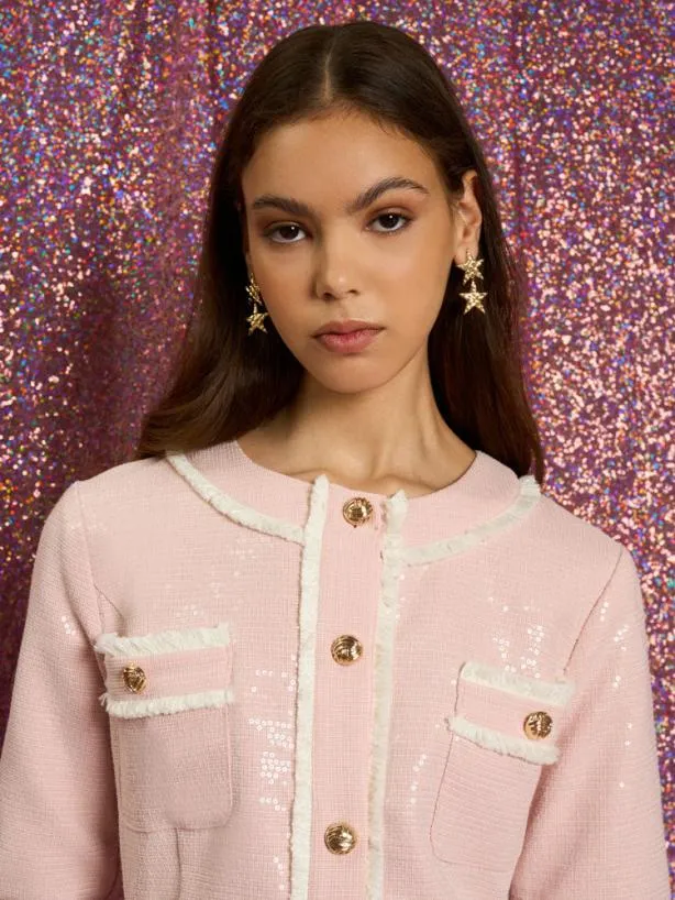 Sister Jane Dresses Womenswear Headline Sequin Mini Dress Pale Pink