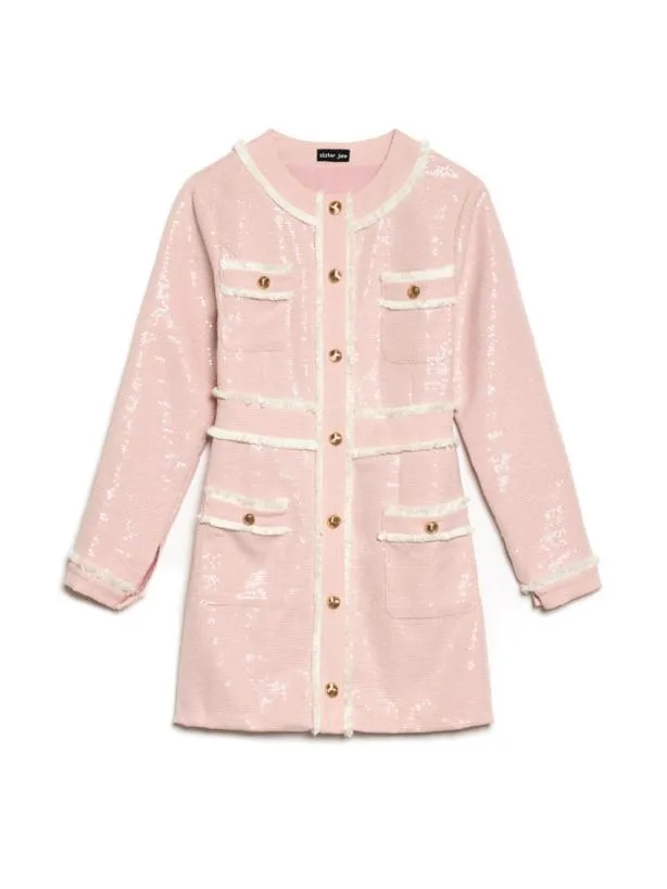 Sister Jane Dresses Womenswear Headline Sequin Mini Dress Pale Pink