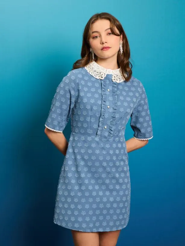 Sister Jane Dresses Womenswear Paper Fig Mini Dress Blue