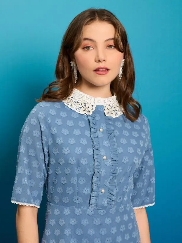 Sister Jane Dresses Womenswear Paper Fig Mini Dress Blue