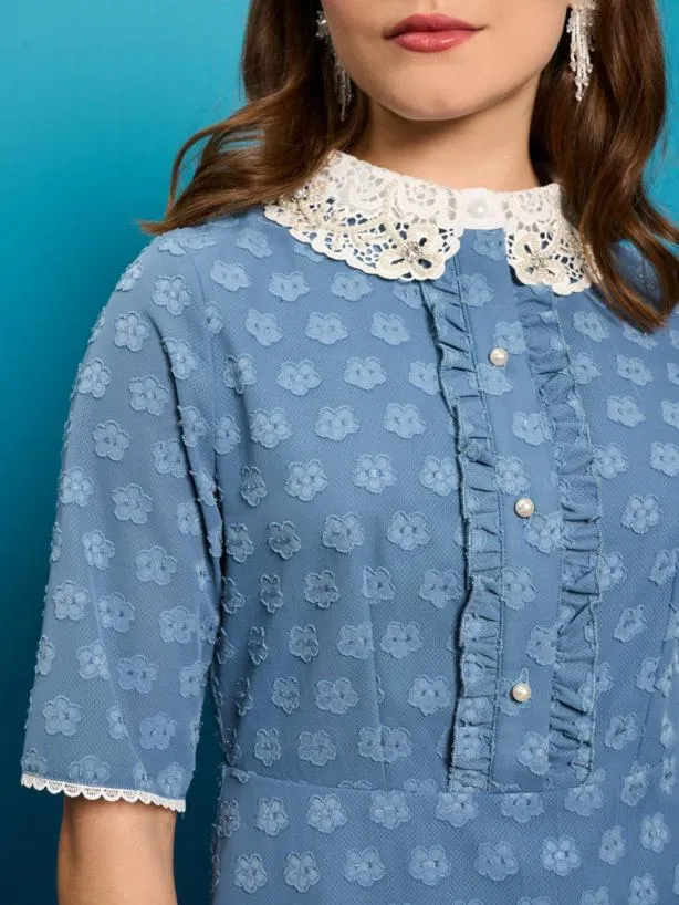 Sister Jane Dresses Womenswear Paper Fig Mini Dress Blue