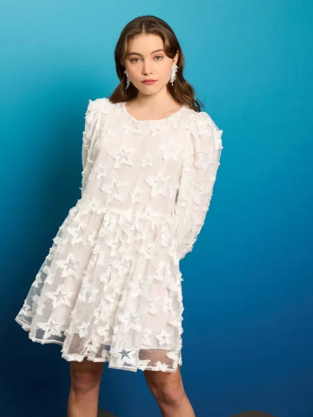 Sister Jane Dresses Womenswear Periwinkle Organza Mini Dress Pearl White