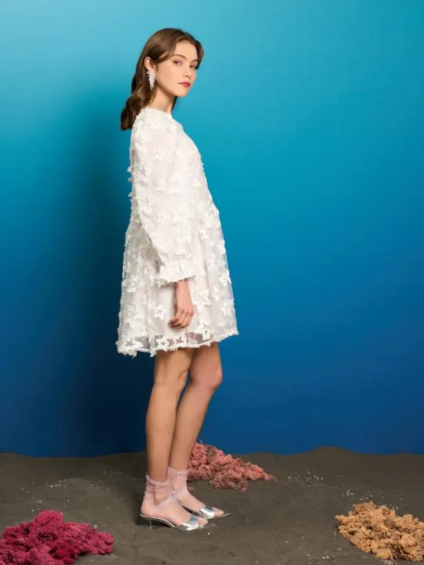 Sister Jane Dresses Womenswear Periwinkle Organza Mini Dress Pearl White