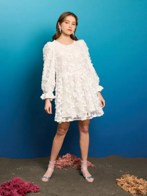 Sister Jane Dresses Womenswear Periwinkle Organza Mini Dress Pearl White
