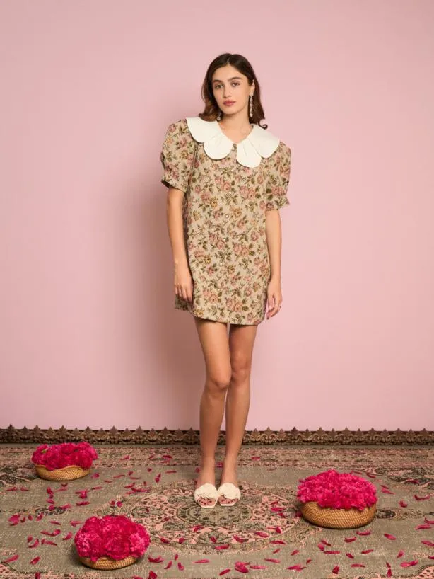 Sister Jane Dresses Womenswear Sunstone Tapestry Mini Dress Tan
