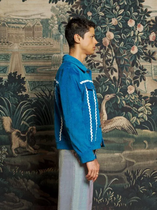 Sister Jane Jackets Menswear Jackson Cord Jacket Teal Blue
