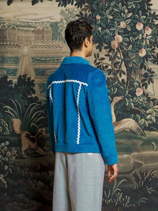 Sister Jane Jackets Menswear Jackson Cord Jacket Teal Blue