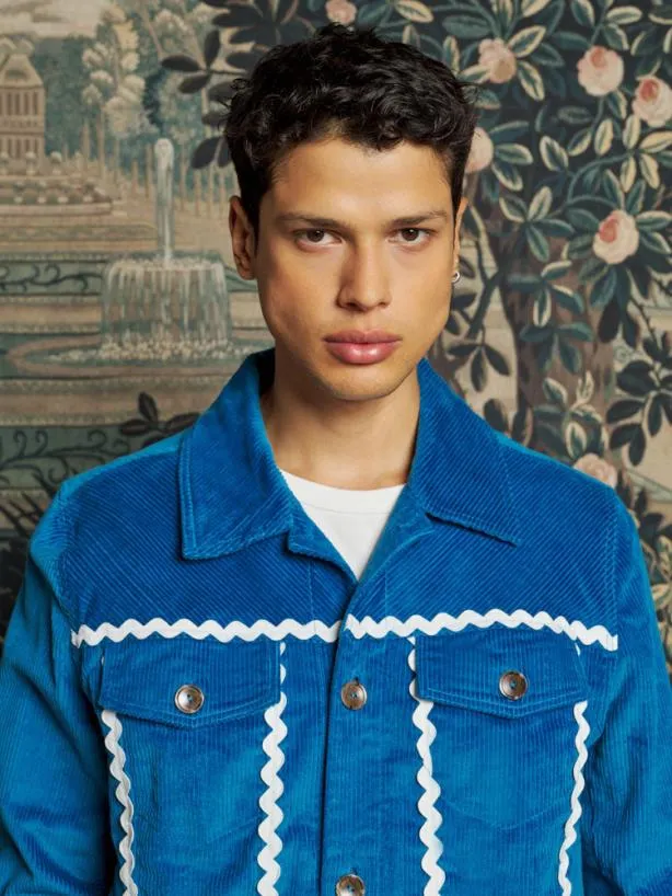 Sister Jane Jackets Menswear Jackson Cord Jacket Teal Blue