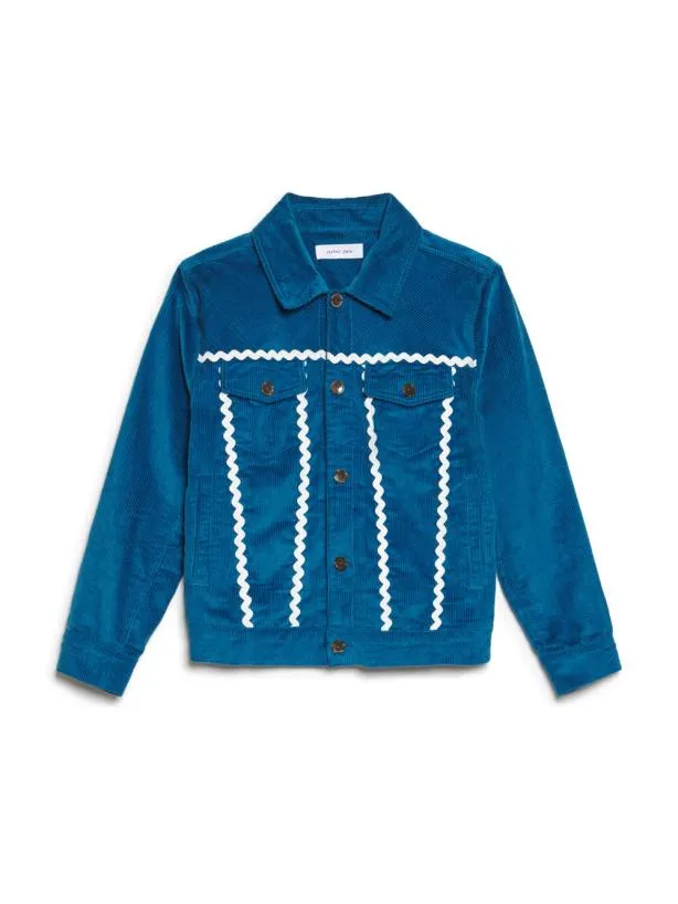 Sister Jane Jackets Menswear Jackson Cord Jacket Teal Blue