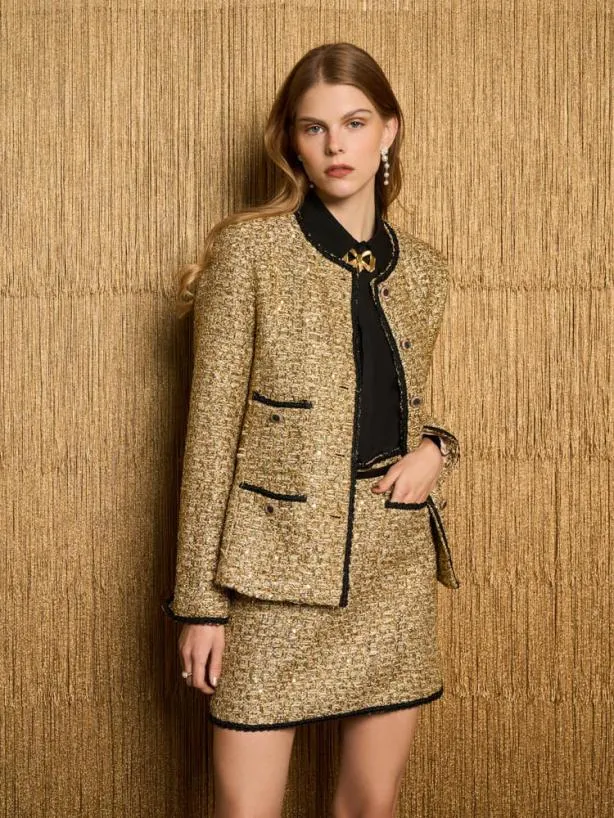 Sister Jane Jackets Womenswear DREAM Diva Tweed Jacket Antique Gold