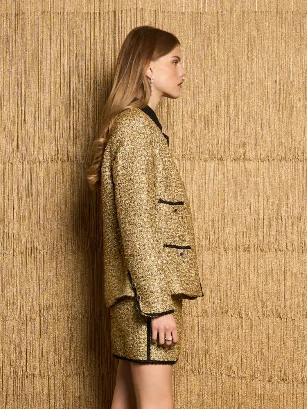 Sister Jane Jackets Womenswear DREAM Diva Tweed Jacket Antique Gold