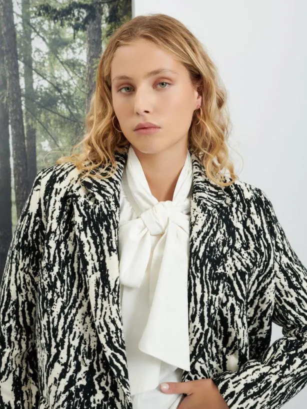 Sister Jane Jackets Womenswear Ghospell Giana Jacquard Blazer Ink Black