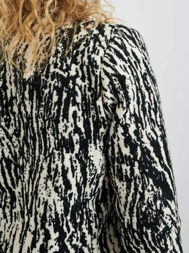 Sister Jane Jackets Womenswear Ghospell Giana Jacquard Blazer Ink Black