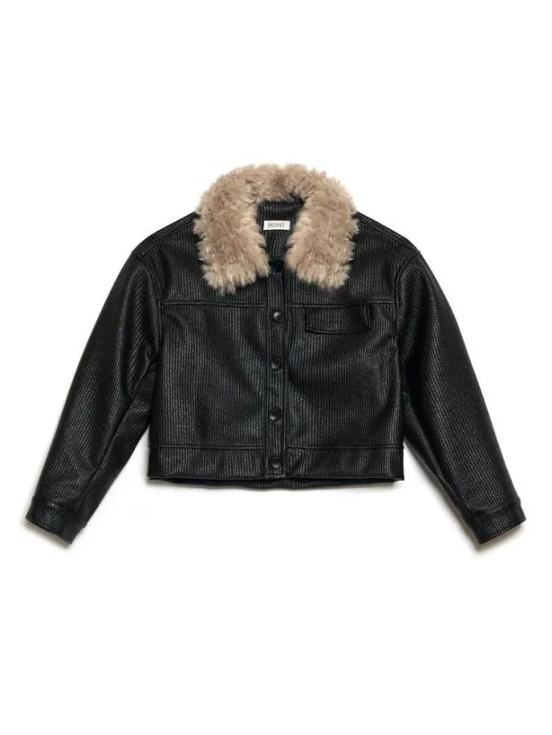 Sister Jane Jackets Womenswear Ghospell Rumi PU Jacket Coal Black