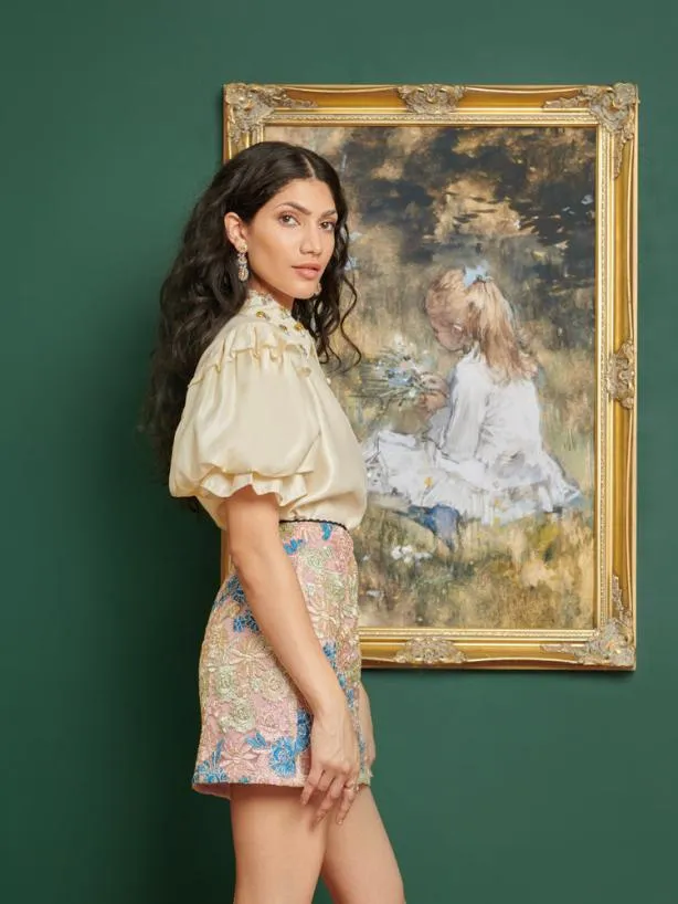 Sister Jane Tops Womenswear DREAM Rococo Embellished Blouse Pearl Ivory