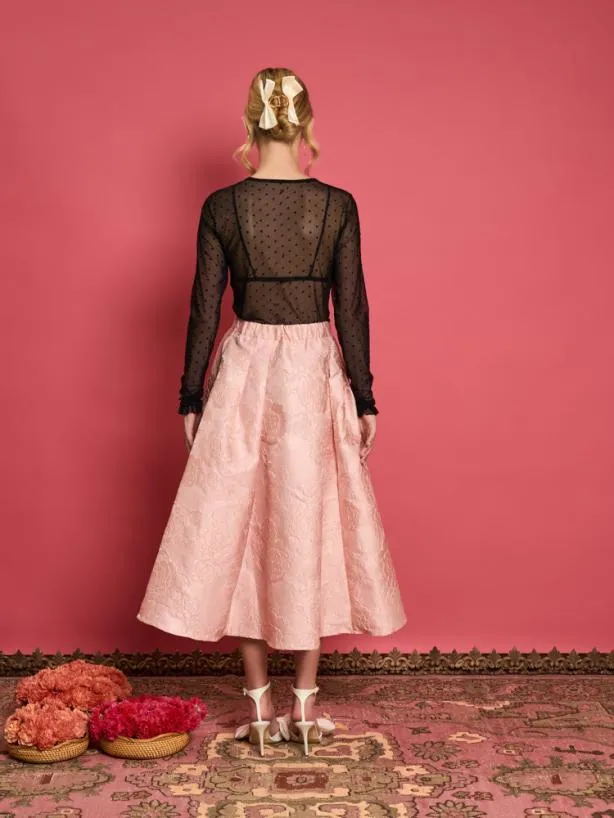Sister Jane Tops Womenswear DREAM Spotted Dove Mesh Top Ink Black