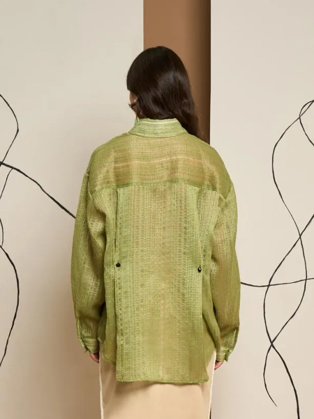 Sister Jane Tops Womenswear Ghospell Della Oversized Shirt Olive Green