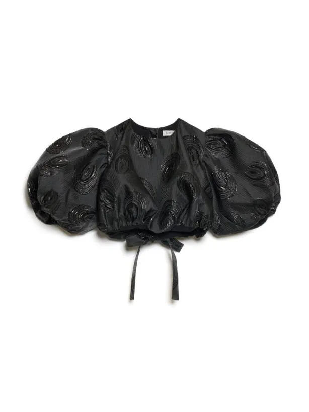 Sister Jane Tops Womenswear Ghospell Domino Jacquard Top Ink Black