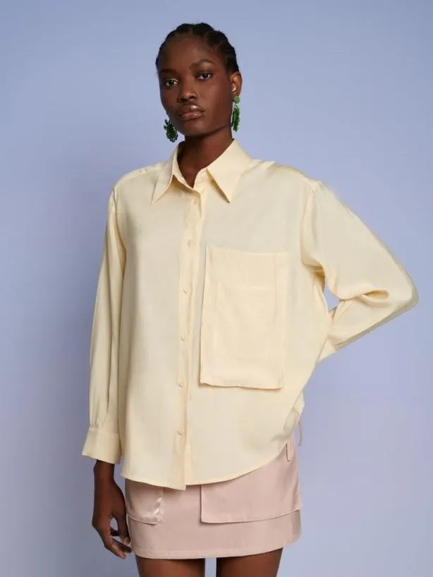 Sister Jane Tops Womenswear Ghospell Reina Double Pocket Shirt Pastel Yellow