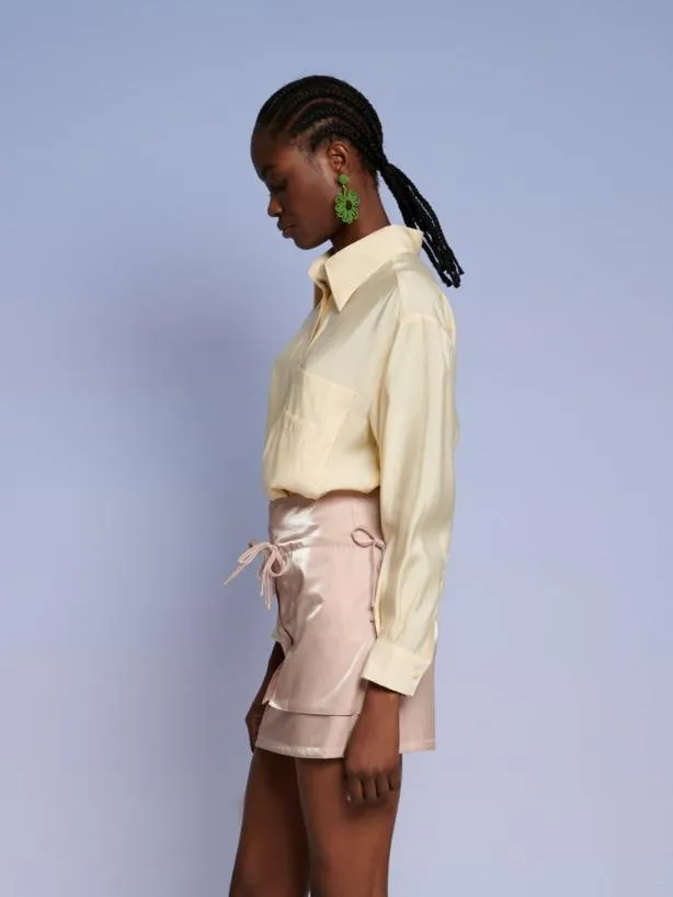 Sister Jane Tops Womenswear Ghospell Reina Double Pocket Shirt Pastel Yellow