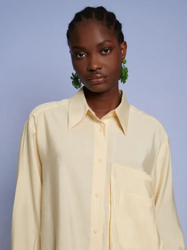 Sister Jane Tops Womenswear Ghospell Reina Double Pocket Shirt Pastel Yellow