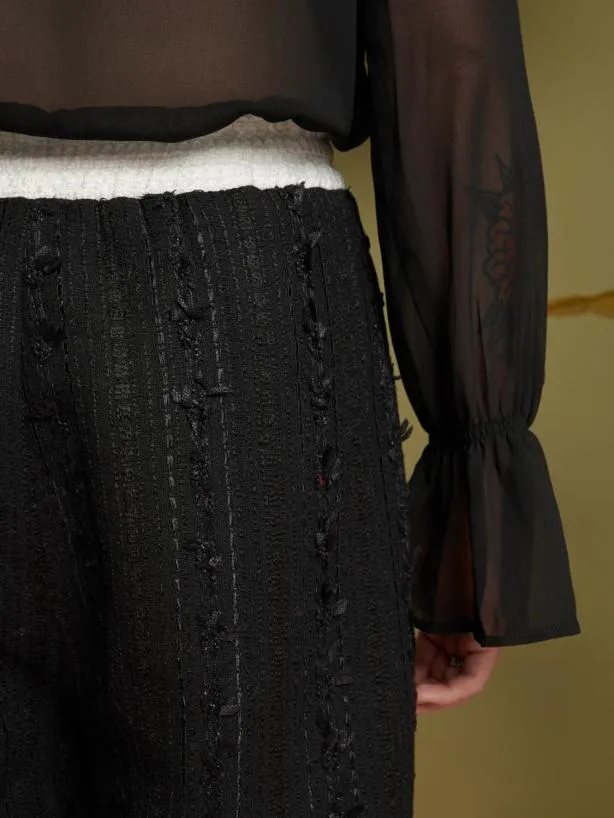 Sister Jane Trousers Menswear Leo Tweed Joggers Black And White
