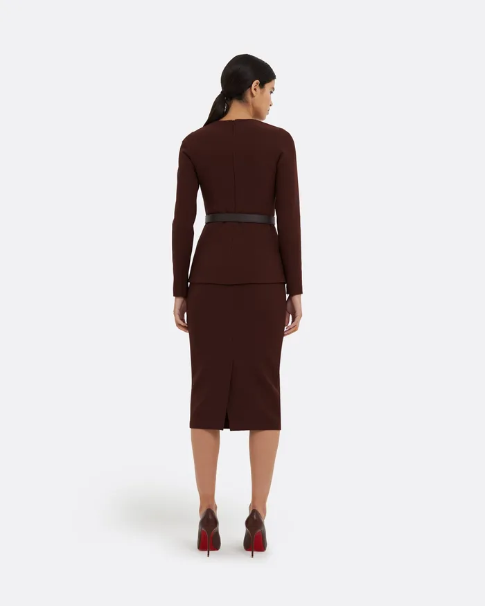 Skirts Hokoku Pecan Brown Pencil Skirt Pecan Brown 8211 Safiyaa Women
