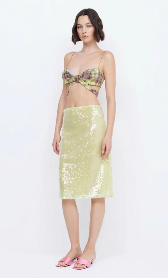 Skirts Shop Bec Bridge Venus Sequin Midi Skirt Citrus