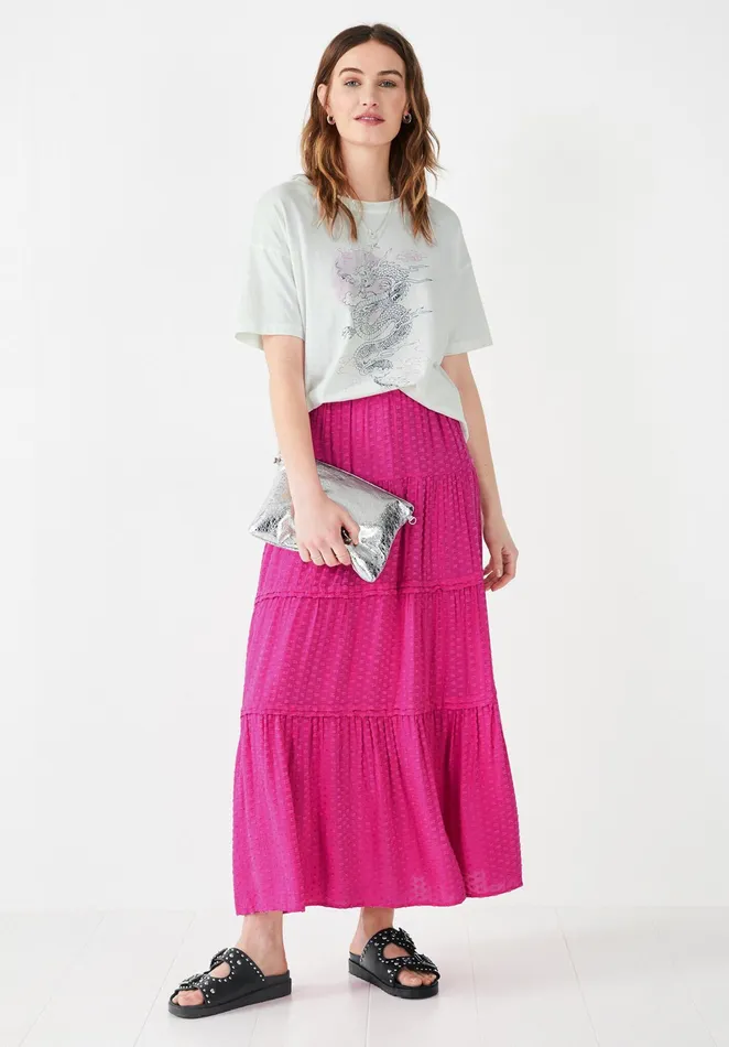 Skirts Women Hush Branwen Pintucked Maxi Skirt Fuchsia