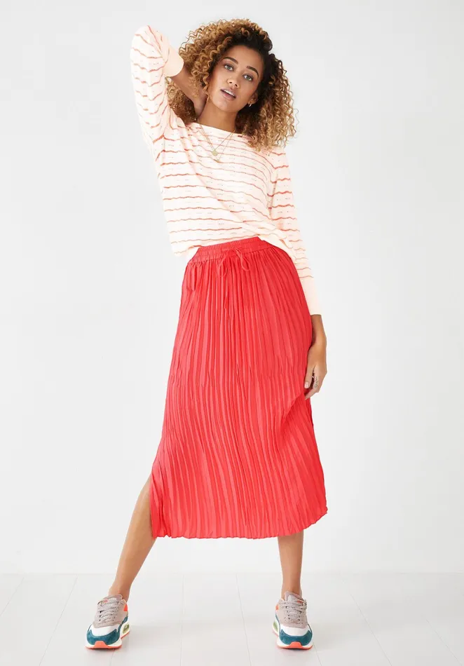 Skirts Women Hush Rose Crinkle Pleated Skirt Coralpink