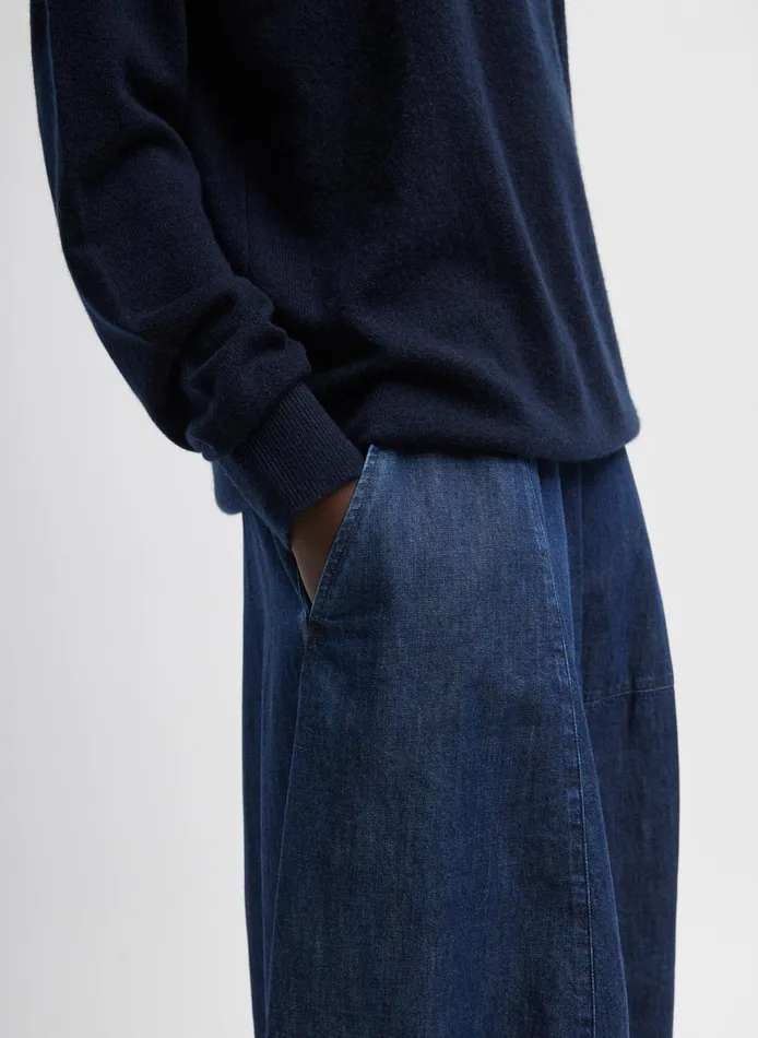 Skirts Women Tibi Light Weight Indigo Denim Asymmetrical Balloon Skirt