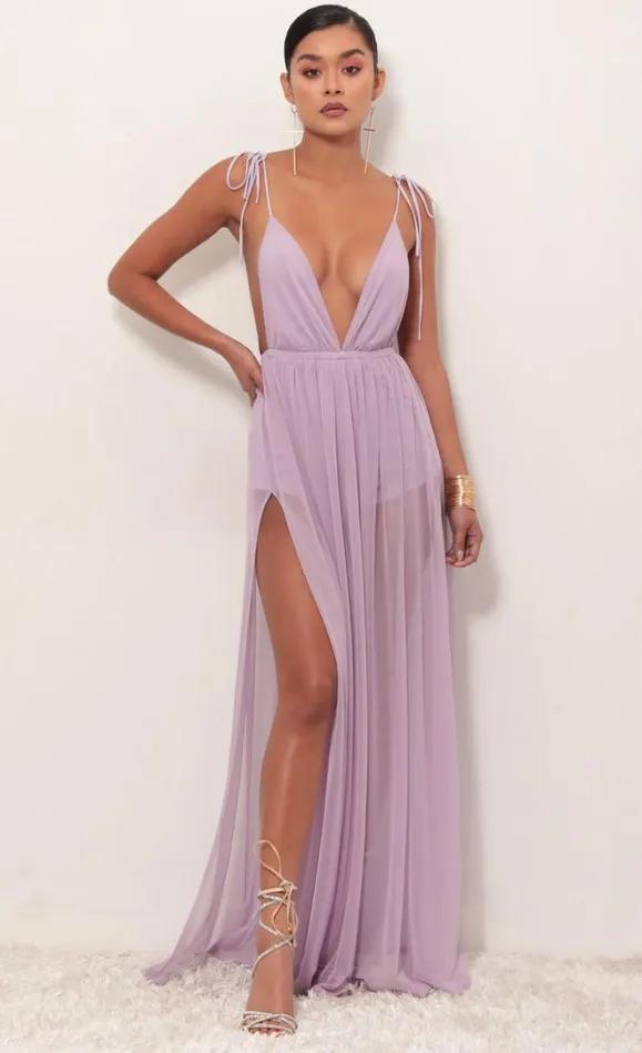 Skylar Love Ties Maxi Dress Lavender Women LUCY IN THE SKY Rompers Skylar Love Ties Maxi Dress Lavender Women LUCY IN THE SKY Rompers