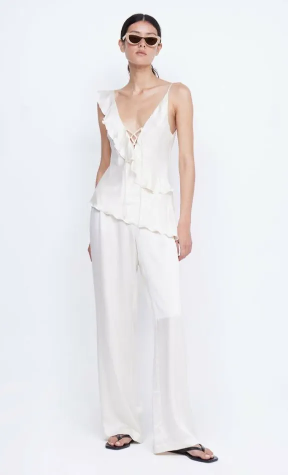 Sleeveless Shop Bec Bridge Chantilly Silk Frill Cami Ivory